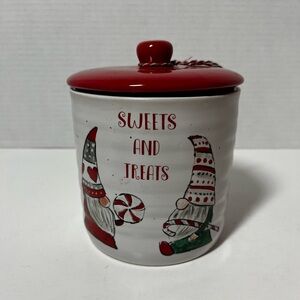 Peppermint & Pine Ceramic Storage Container for Candy and Snacks